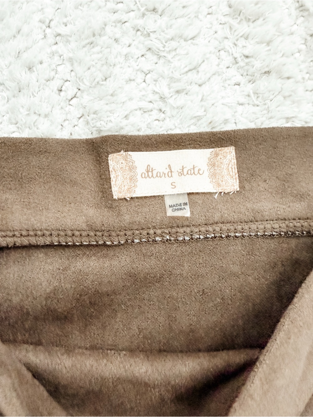 NWT - Altar’d Tate Women’s Fringe Suede Mini Skirt - Brown Size Small - Picture 3 of 4